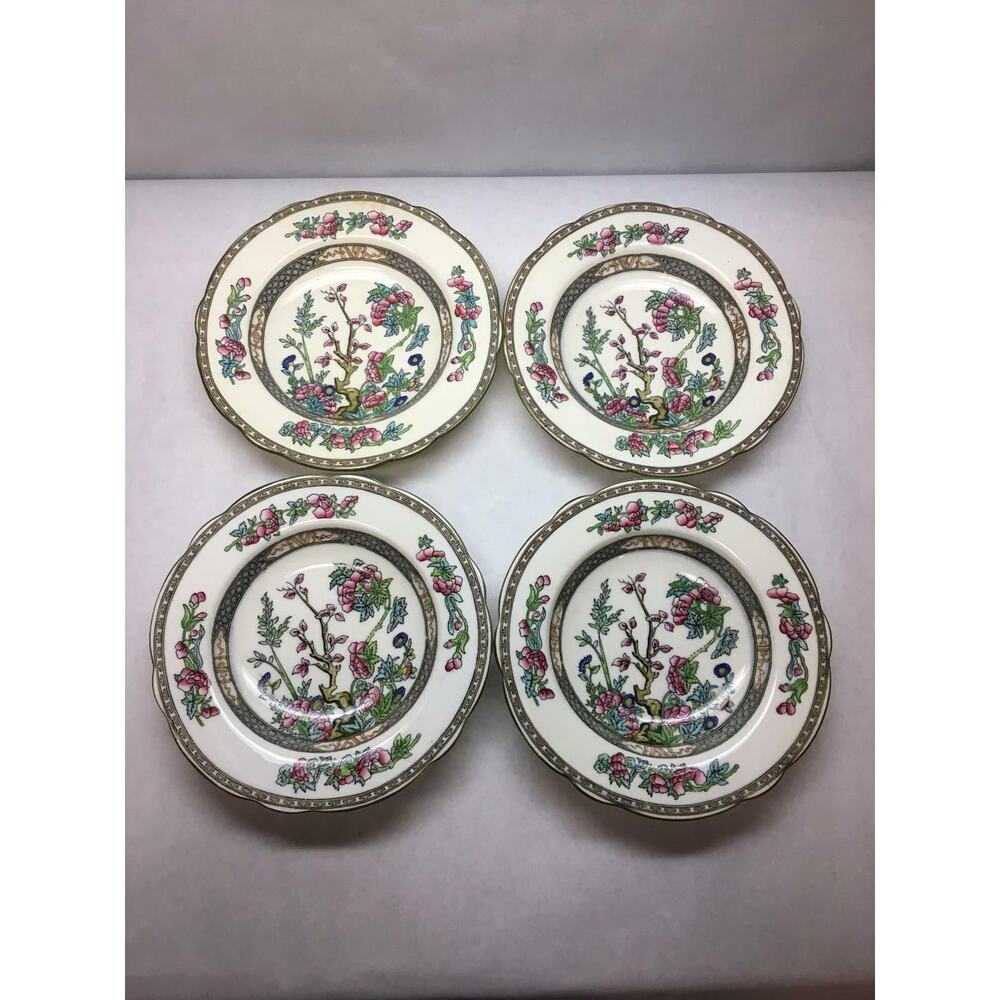 VINTAGE Coalport CHINA Indian Tree Pattern SET OF 4 Soup Bowl SMALL SCALLOP